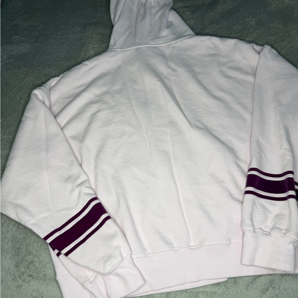 Pink Hooded Sweatshirt with Burgundy Accents - Picture 5 of 5